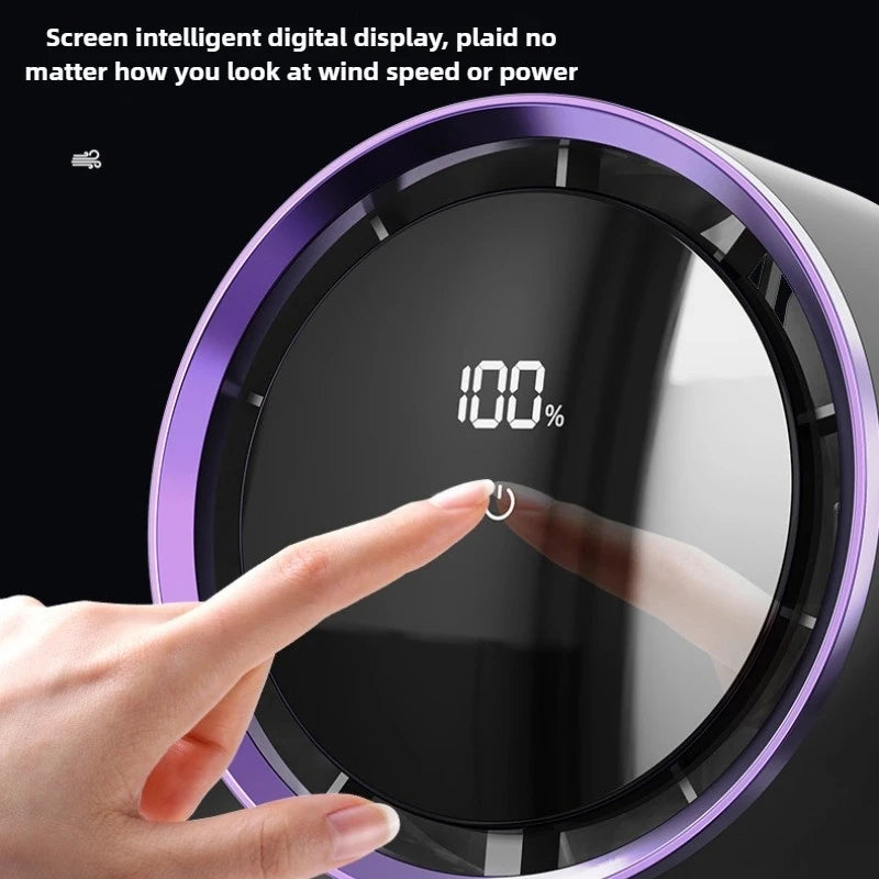 Desktop Fan with Digital Display – Wall-Mounted & Tabletop Mini Circulating Fan