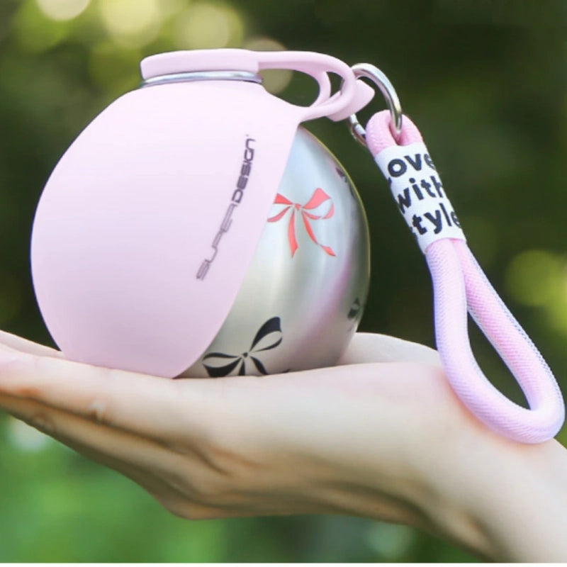 Portable Pet Water Bottle with Foldable Stainless Steel Bowl