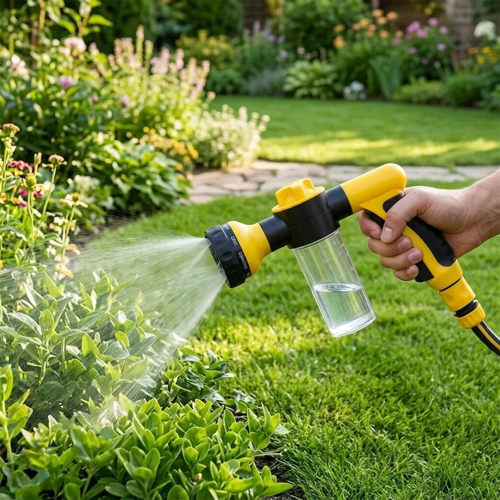8-in-1 High Pressure Foam Spray Gun – Car Wash & Garden Hose Nozzle