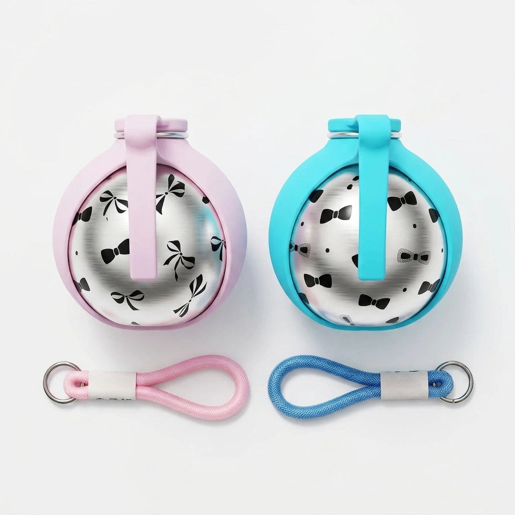 Portable Pet Water Bottle with Foldable Stainless Steel Bowl